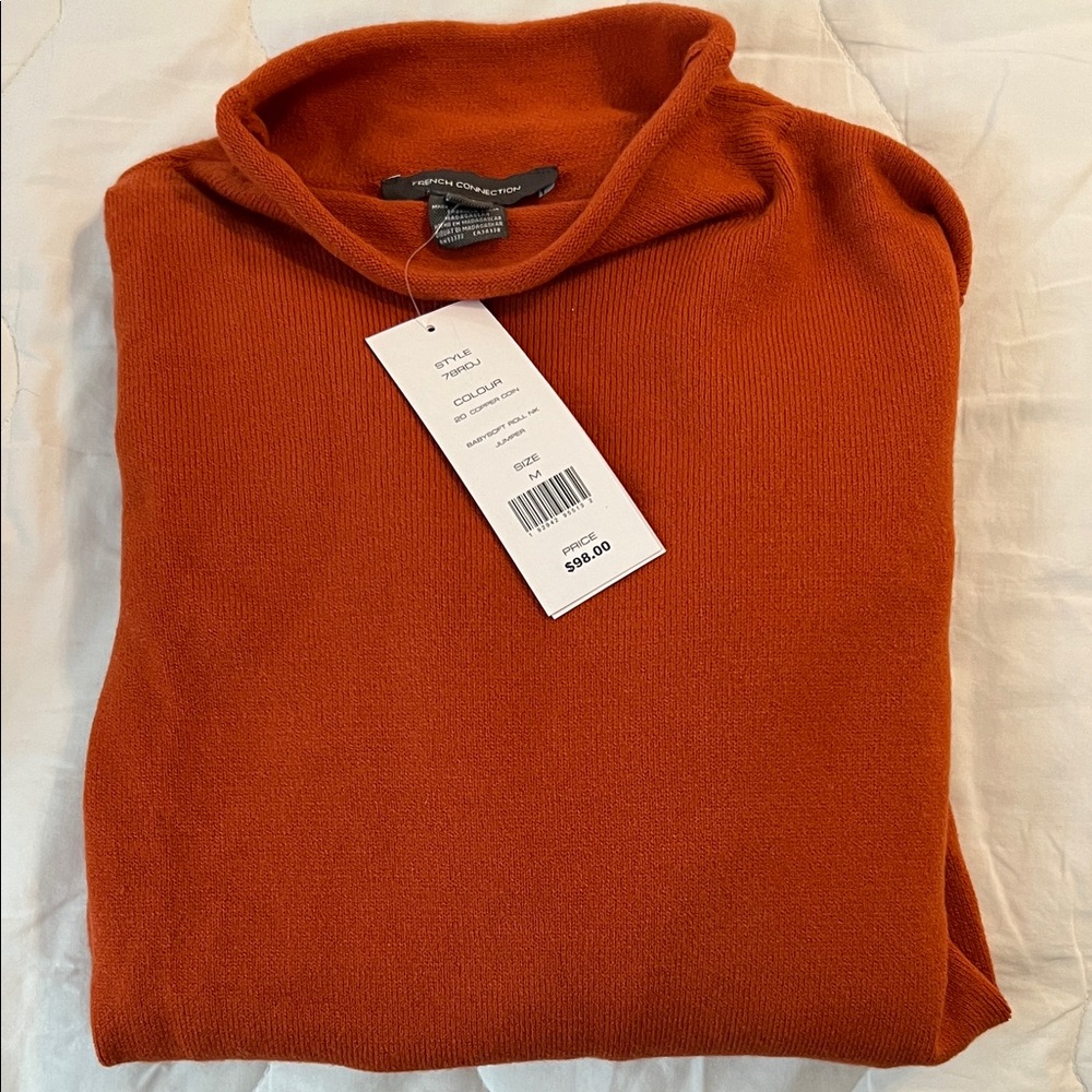 Fall Turtleneck Sweater in Rich Orange